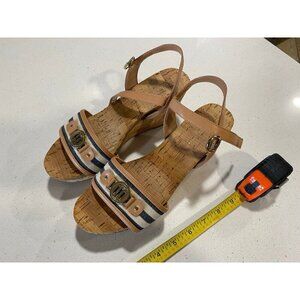 Tommy Hilfiger Hottie Cork Wedge Sandals Size 7M